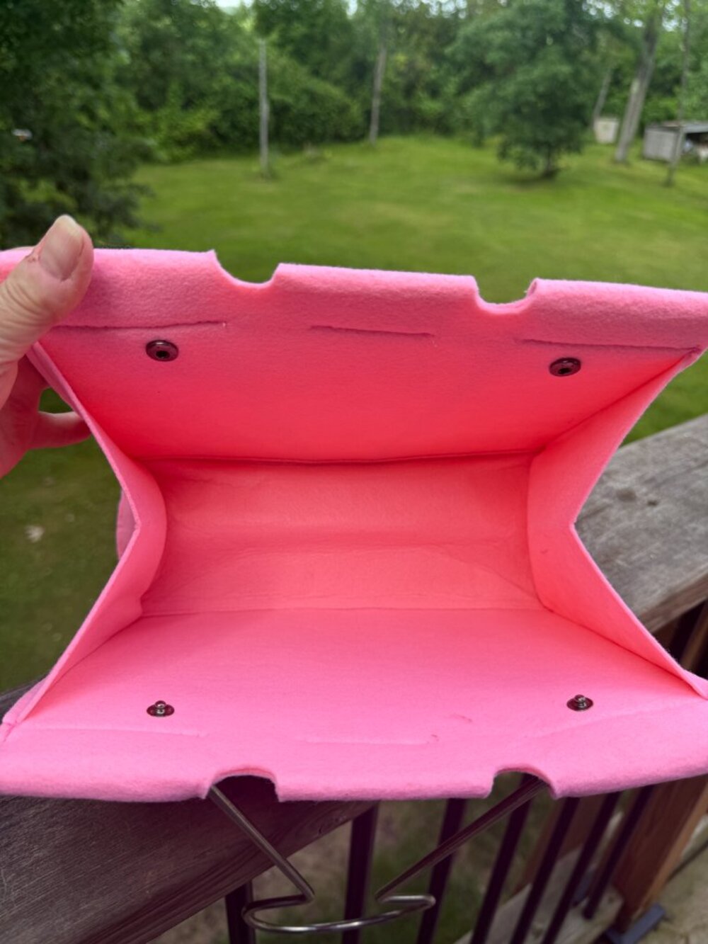 NEW Pink Quirky Binder Clip Shaped Felt Tote Bag Crossbody/Handbag/Purse - Picture 5 of 7